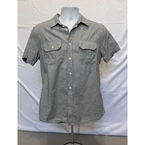 Sears‎ Roebeck & Co Heritage Supply Men's Button Up Shirt Gray Stripe Workwear S